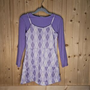 Btween Purple Plaid Girls Dress Size 5